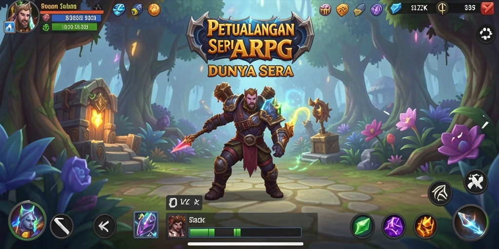 Tangkapan layar menampilkan aksi epik dalam gameplay ARPG
