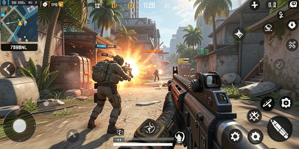 Screenshot gameplay dari 789BNL yang menunjukkan aksi intens TPS.