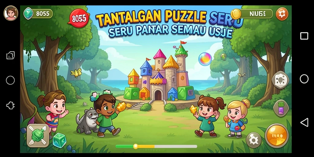 Tampilan gameplay Puzzle yang menantang dan menarik di 8055.