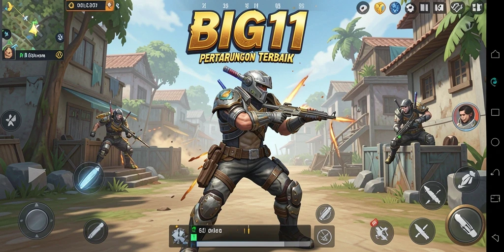 Tampilan gameplay seru dalam <strong>BIG11</strong> yang menunjukkan pertarungan Battle Royale.