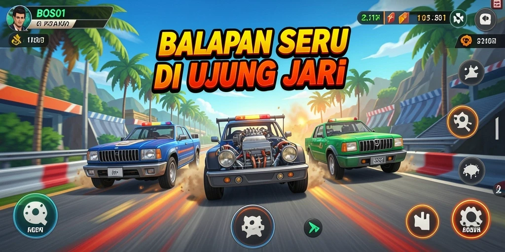 Tampilan gameplay Racing yang menegangkan dan realistis.