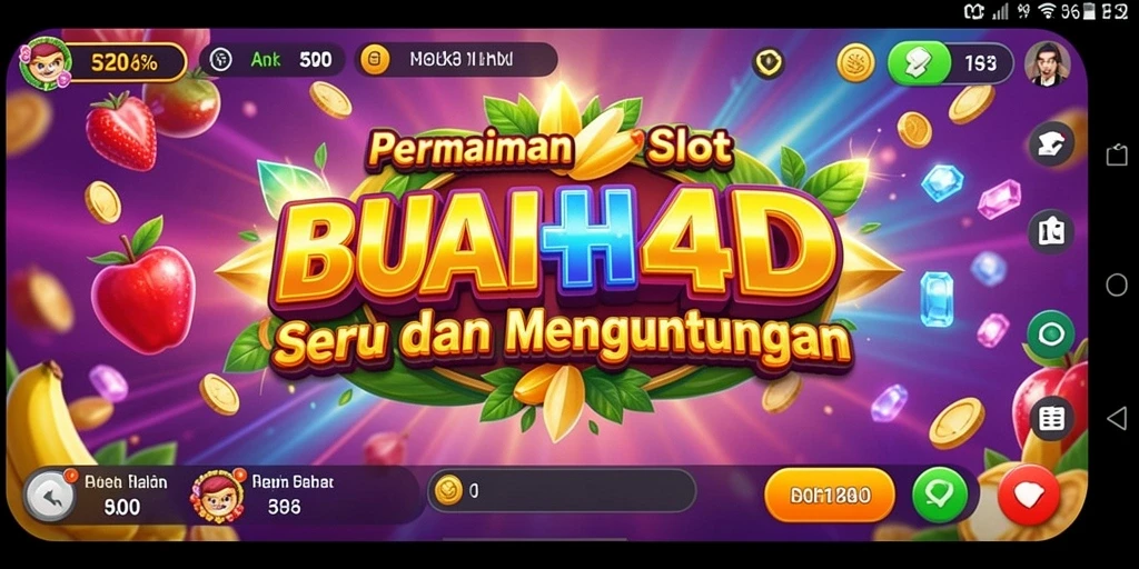 Tampilan gameplay menarik dari aplikasi Slot BUAH4D.