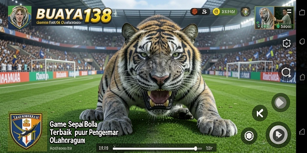 Tampilan gameplay menarik dari BUAYA138 dengan aksi sepak bola seru.