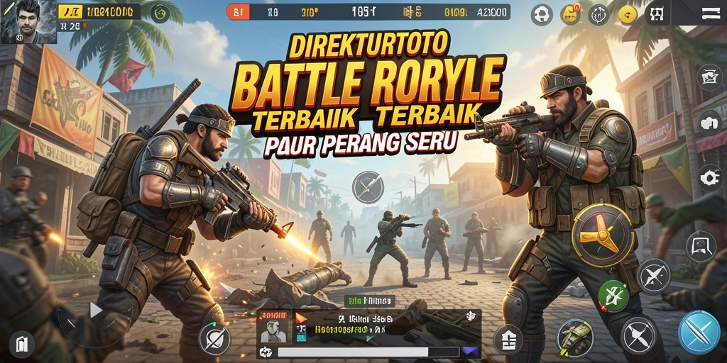 Screenshot gameplay DIREKTURTOTO menampilkan aksi seru Battle Royale.