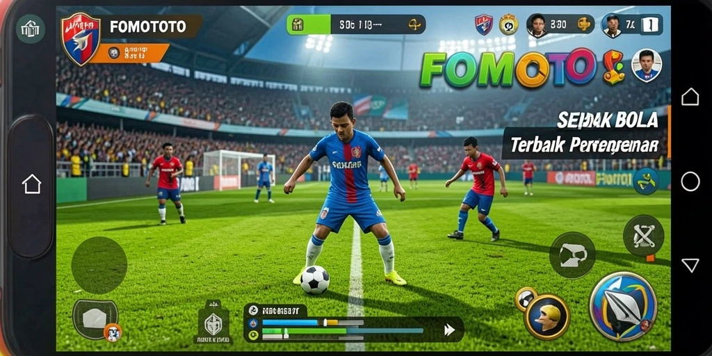 Screenshot gameplay FOMOTOTO yang menampilkan aksi seru di lapangan.