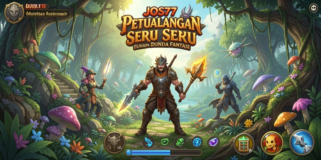 Screenshot JOS77 menampilkan karakter dalam pertempuran epik melawan monster besar.