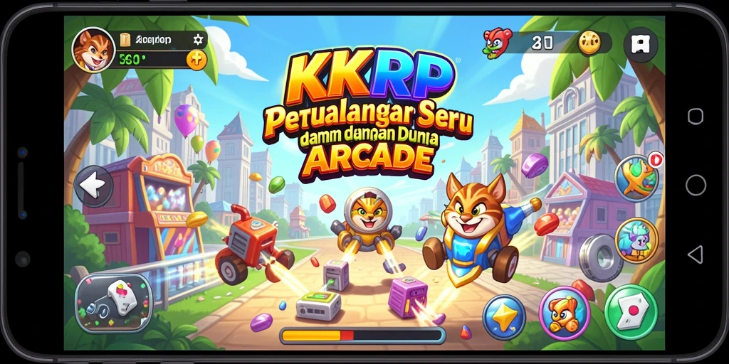 Screenshot menampilkan momen seru saat beraksi dalam KKRP dengan gameplay Arcade yang menantang.