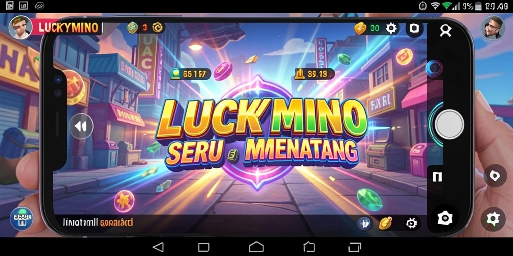 Tampilan gameplay seru dari LUCKYMINO dengan grafis menarik.