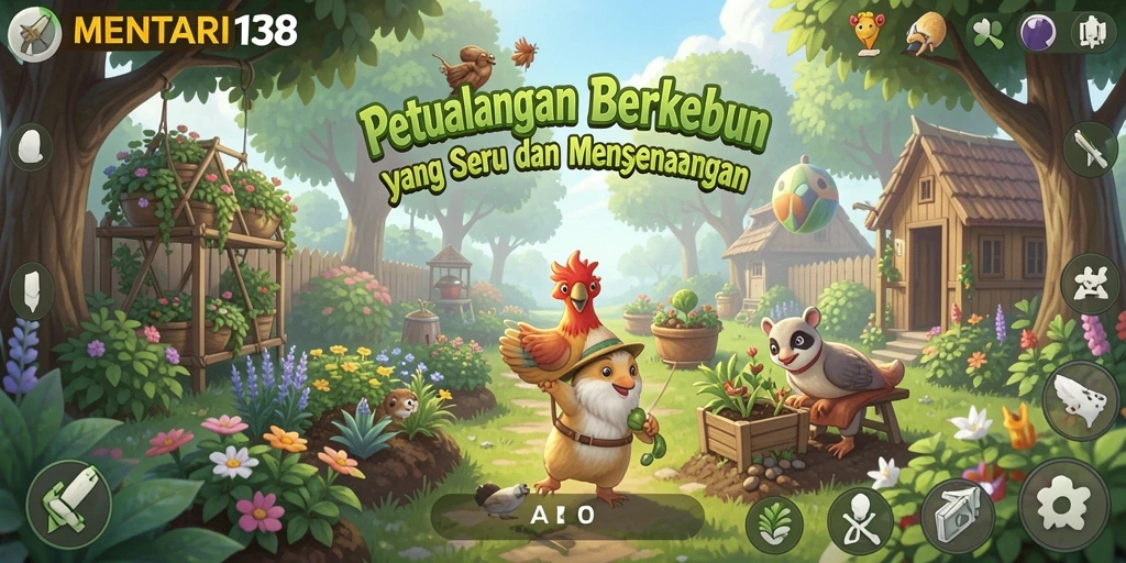Tampilan gameplay menarik di MENTARI138 saat merawat kebun.