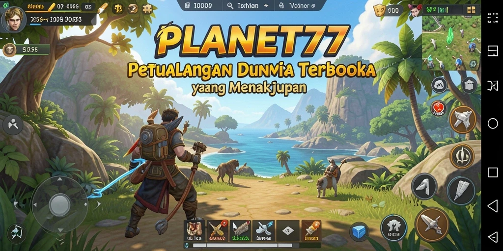 Screenshot PLANET77 menampilkan aksi eksplorasi dunia terbuka yang menarik.