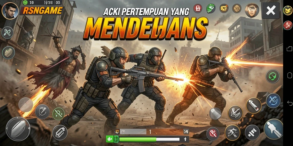 Tampilan gameplay RSNGAME yang intens dan mendebarkan saat pertempuran.
