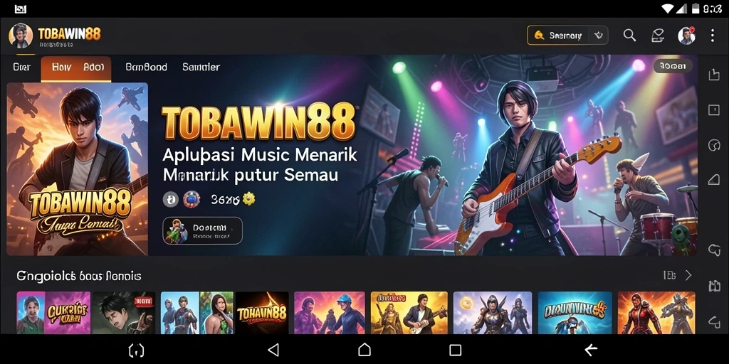 Screenshot gameplay <strong>TOBAWIN88</strong> menampilkan interaksi musik yang dinamis.