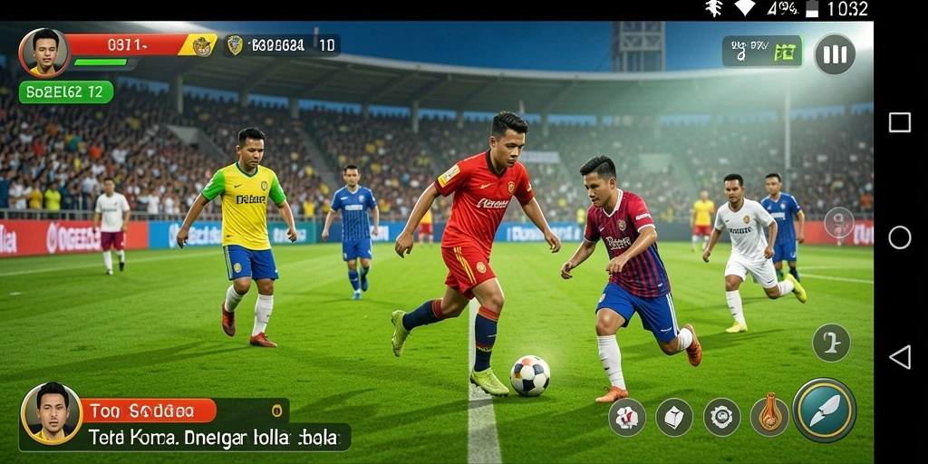 Screenshot gameplay TOGEL62 menampilkan aksi seru sepak bola.