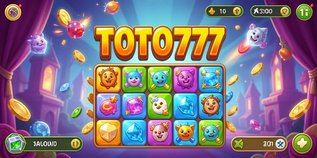 Gameplay seru TOTO777 dengan tantangan Match-3 yang menarik.